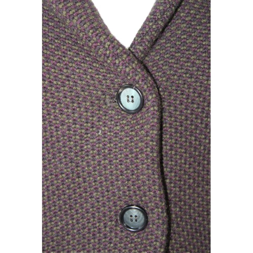 Lamberto Losani Women Brown Collared Geometric Button Blazer Wool Size 42 - Picture 5 of 8